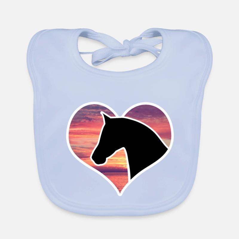 Cheval à coeur Bavoir bio Bébé