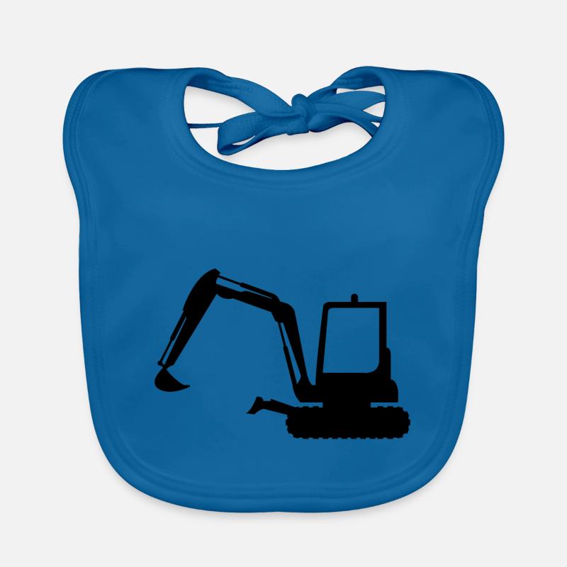 Bagger - Baby Bio-Lätzchen - Pfauenblau