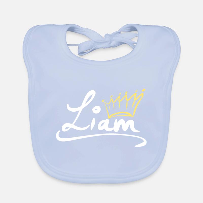Crown name name tag Liam Organic Baby Bibs