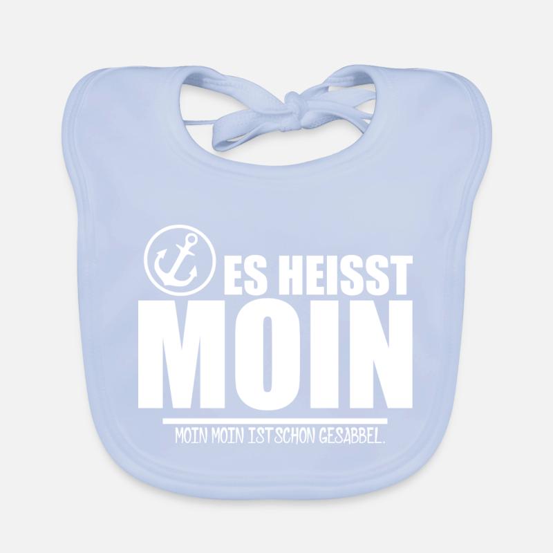 Es heisst MOIN - mit Anker [white] Baby Bio-Lätzchen