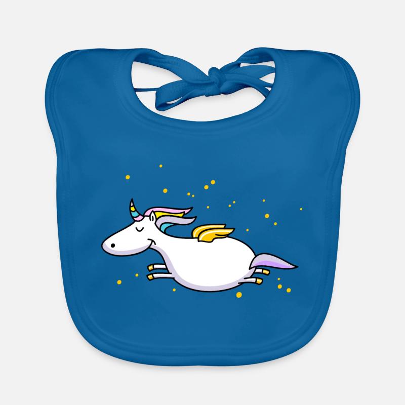 Fliegendes Einhorn - Baby Bio-Lätzchen - Pfauenblau