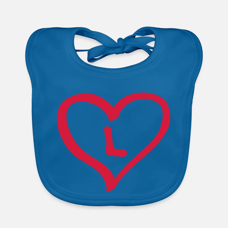 Coeur comique avec L nom nom lettre initiale amour Bavoir bio Bébé