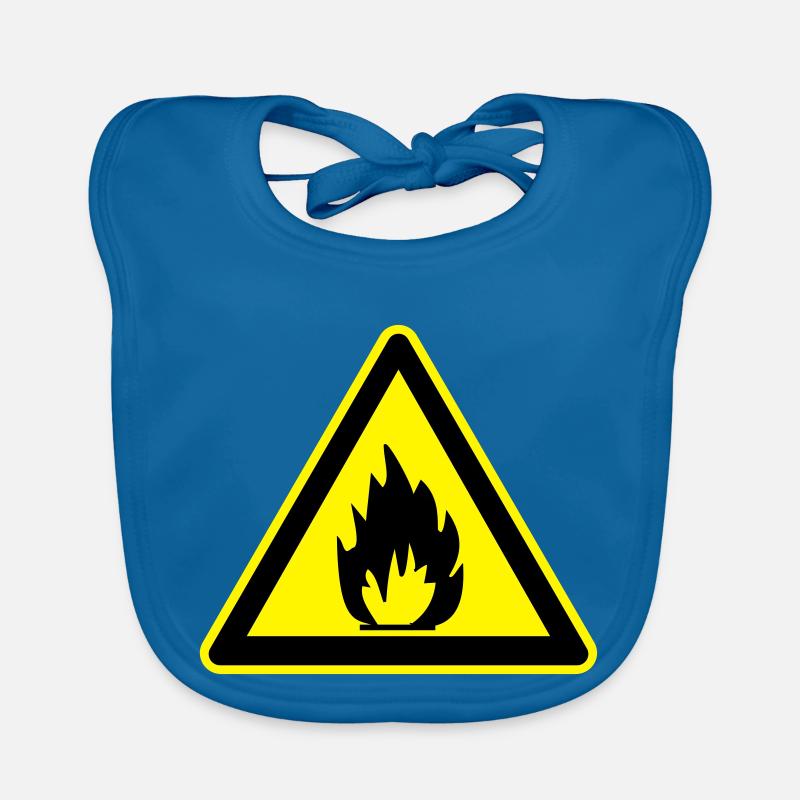 inflammable sign Baby Bio-Lätzchen