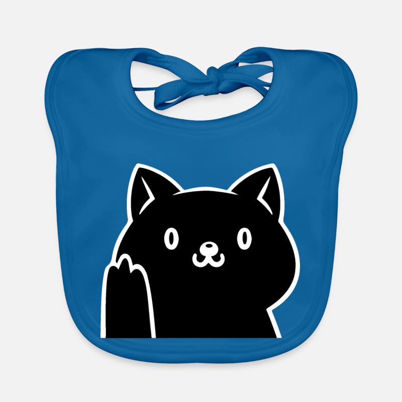 Adorable black cat Organic Baby Bibs
