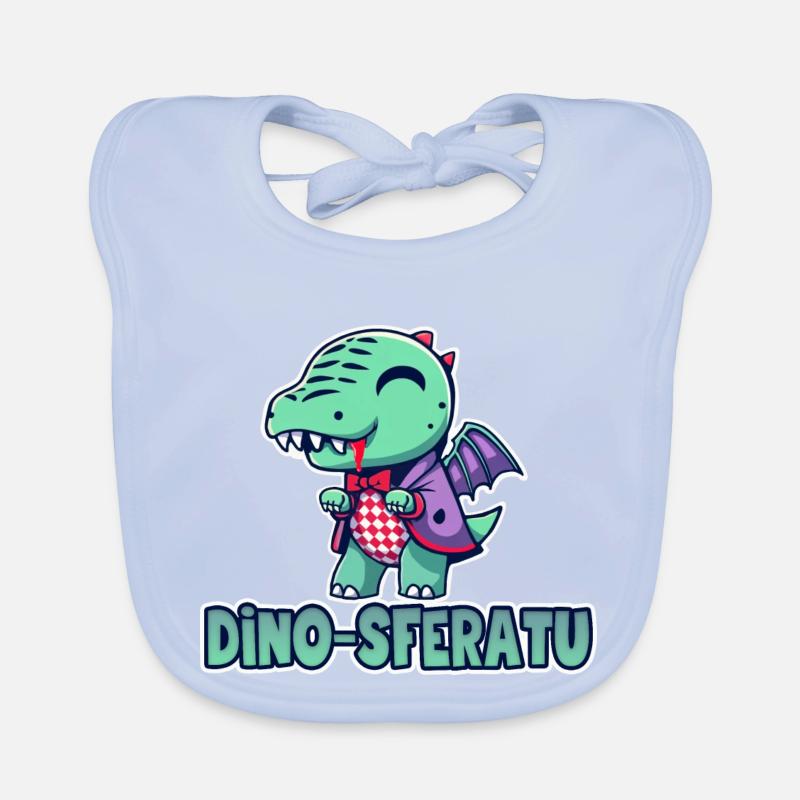Drawing Dinosaur Vampire Chibi Humor Organic Baby Bibs