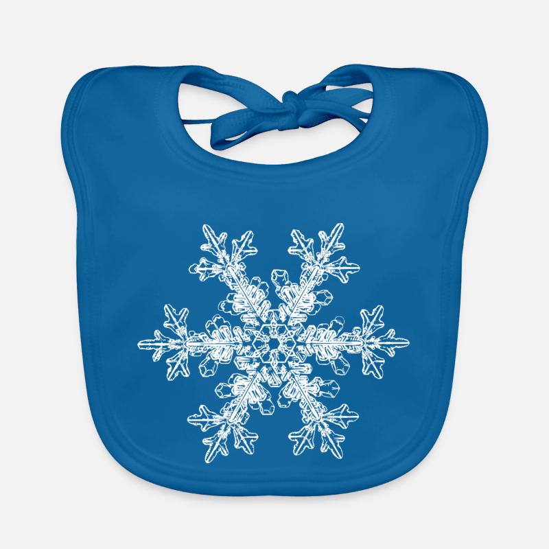 snowflake 7 white Baby Bio-Lätzchen