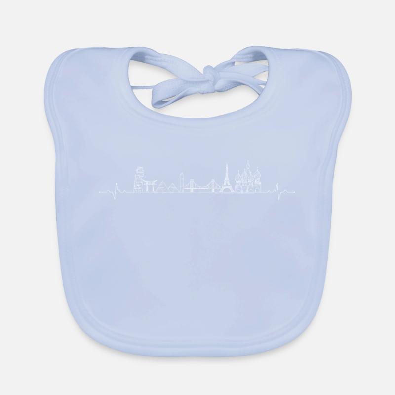 Heartbeat points de repère skyline Bavoir bio Bébé