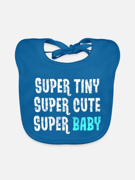 Super klein - super süß - super Baby - blau - Baby Bio-Lätzchen - Pfauenblau - Vorne