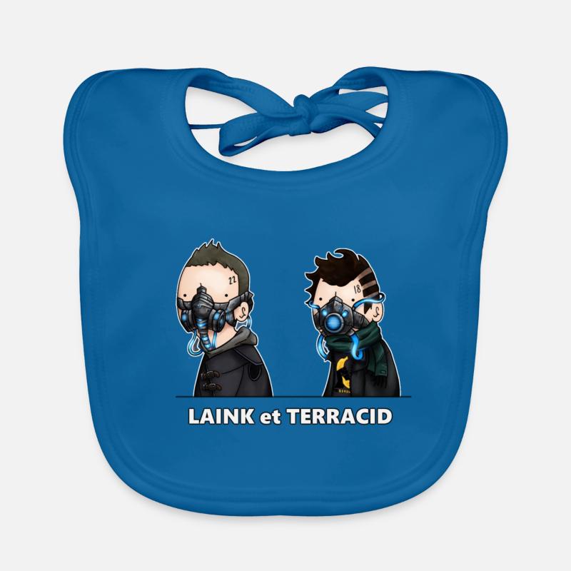 Laink et Terracid: le duo de choc - Bavoir bio Bébé - bleu paon