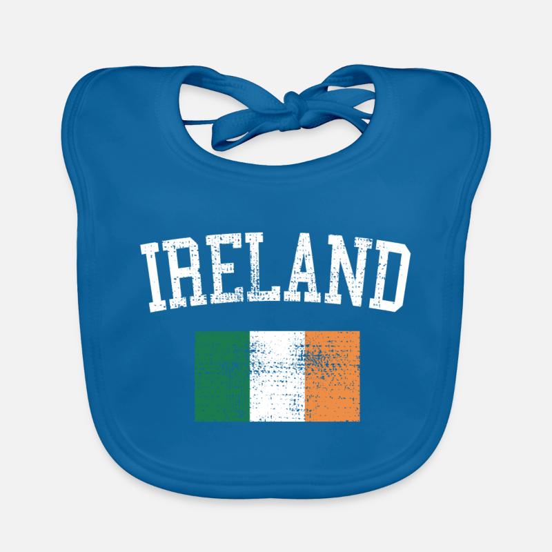 Drapeau irlandais - Bavoir bio Bébé - bleu paon