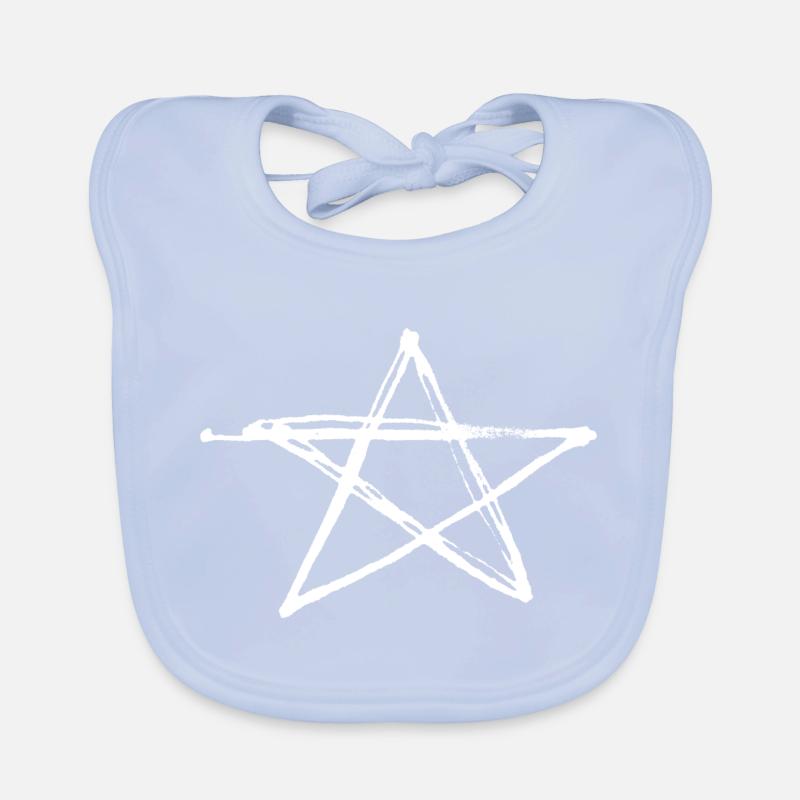 White Star - Pentagram Organic Baby Bibs