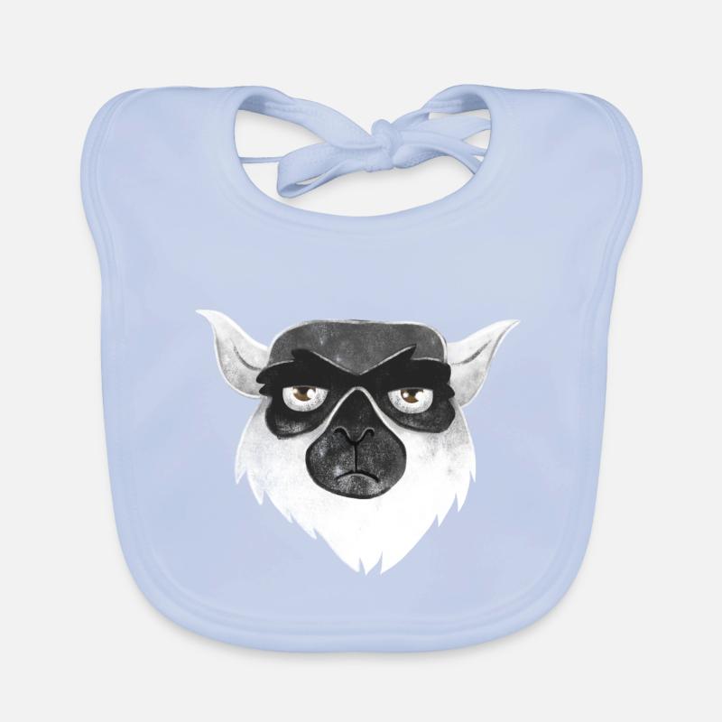 Grumpy unhappy lemur face Organic Baby Bibs