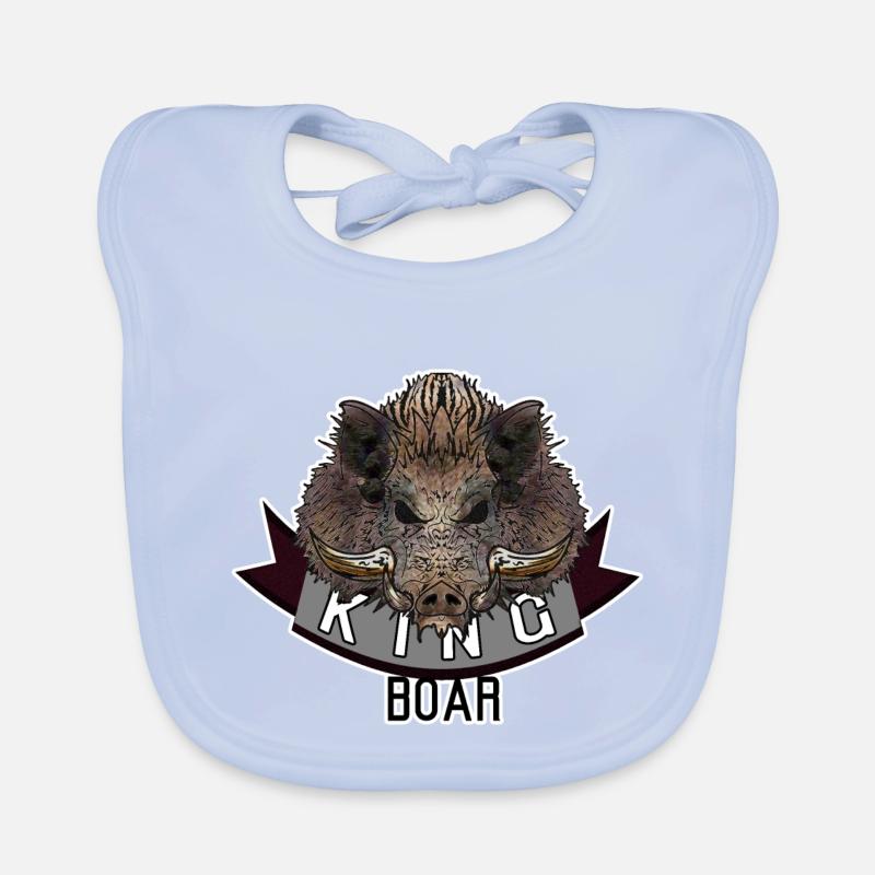 King Boar - colored ribbon Organic Baby Bibs
