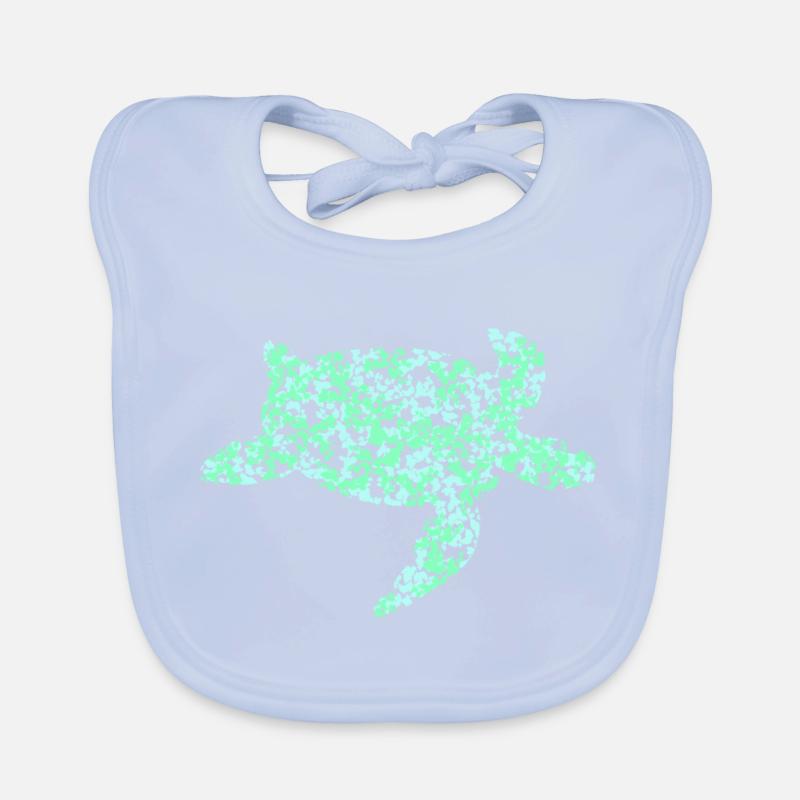 tortue turquoise Bavoir bio Bébé
