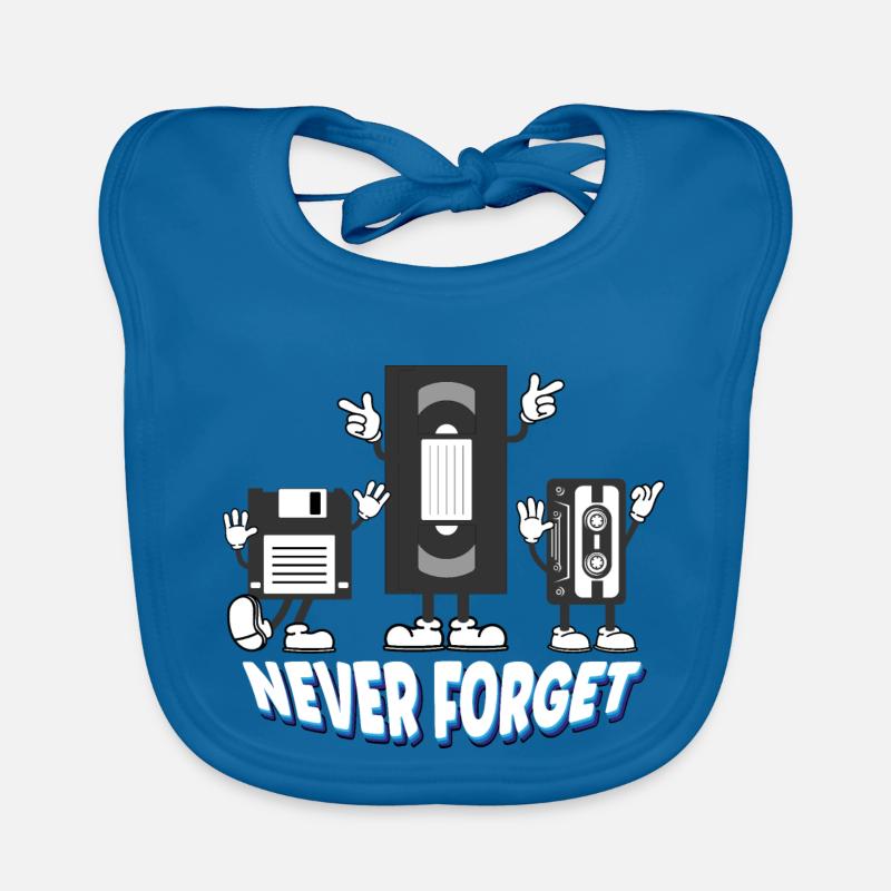 Never forget disk vhs casette - good old times Baby Bio-Lätzchen