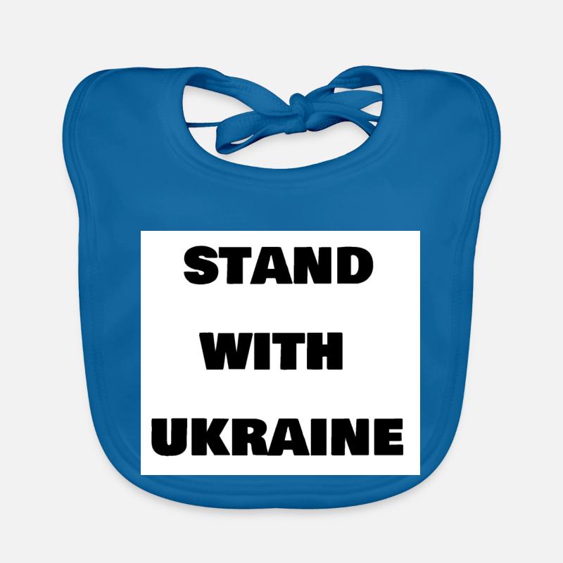 Ukraine - Bavoir bio Bébé - bleu paon