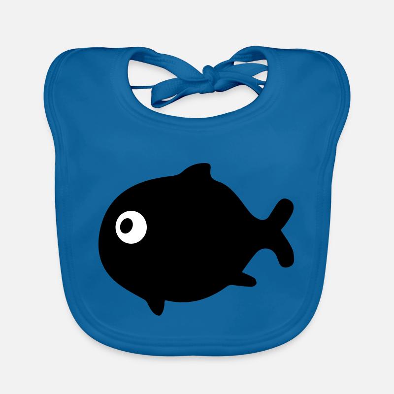 poisson - Bavoir bio Bébé - bleu paon