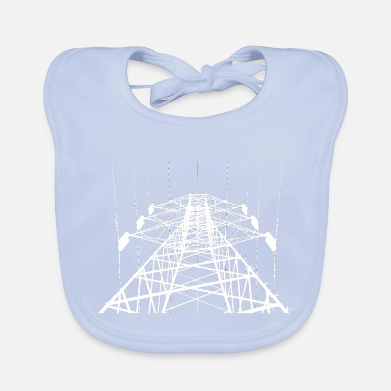 Poteau électrique blanc Bavoir bio Bébé