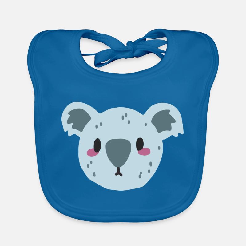 koala - Bavoir bio Bébé - bleu paon