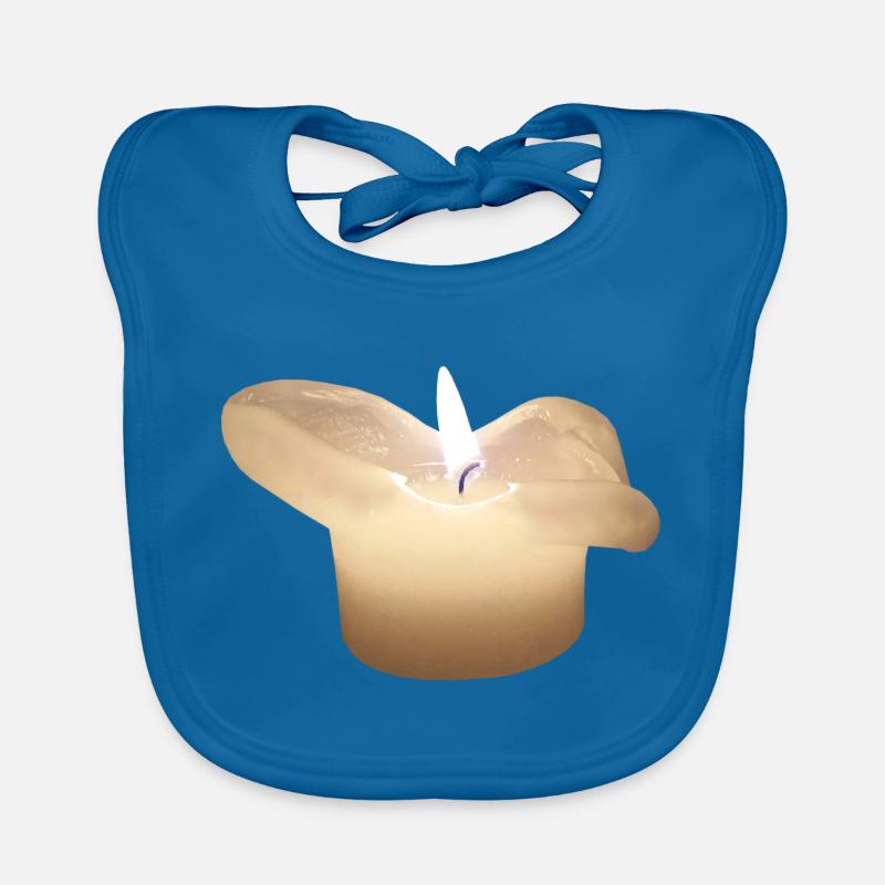 bougie - Bavoir bio Bébé - bleu paon