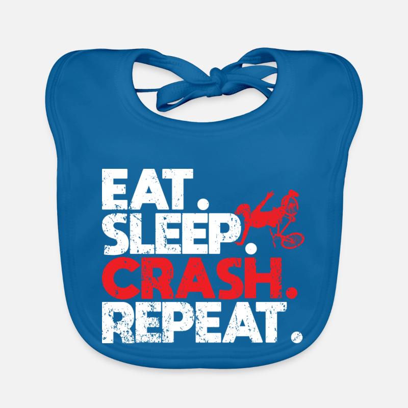 Eat Sleep Crash Repeat Vélo Chute Cyclisme Bavoir bio Bébé