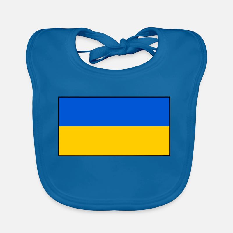 Ukraine - Bavoir bio Bébé - bleu paon