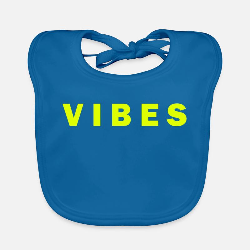Neon Vibes électriquesDesign - Bavoir bio Bébé - bleu paon