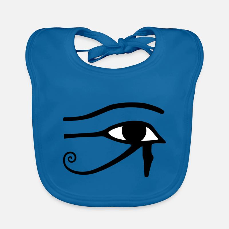 oeil de horus oeil de l'horus ancienne Egypte - Bavoir bio Bébé - bleu paon
