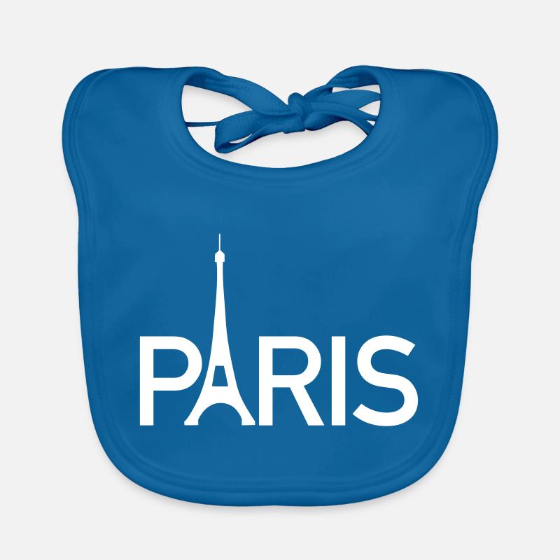 Paris - Bavoir bio Bébé - bleu paon