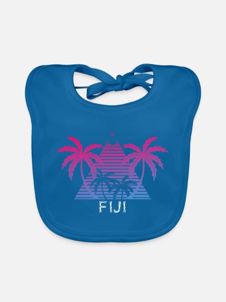 Fiji - Bavoir bio Bébé - bleu paon - Devant