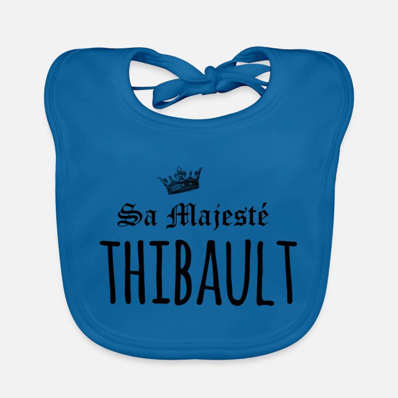 Sa majesté Thibault - Bavoir bio Bébé - bleu paon