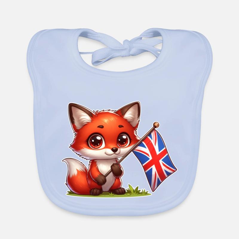 Renard mignon avec le drapeau du Royaume-Uni Bavoir bio Bébé