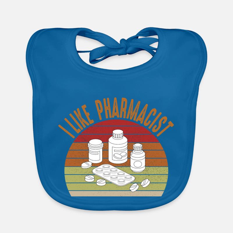 Future Vintage Retro Pharmacist Pharmacy Tech Organic Baby Bibs