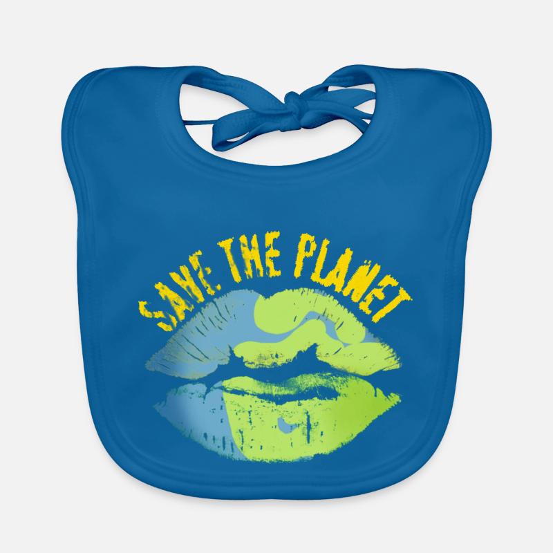 Save the world vintage look Organic Baby Bibs
