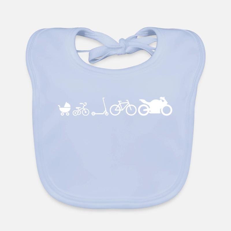 Motorad Evolution Entwicklung lustig Baby Bio-Lätzchen
