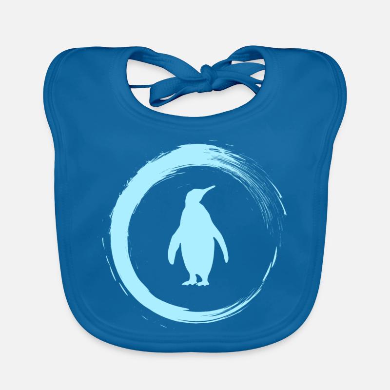 Pingouin - Bavoir bio Bébé - bleu paon
