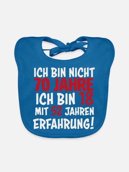 70. Geburtstag 70 Jahre Geschenk - Baby Bio-Lätzchen - Pfauenblau