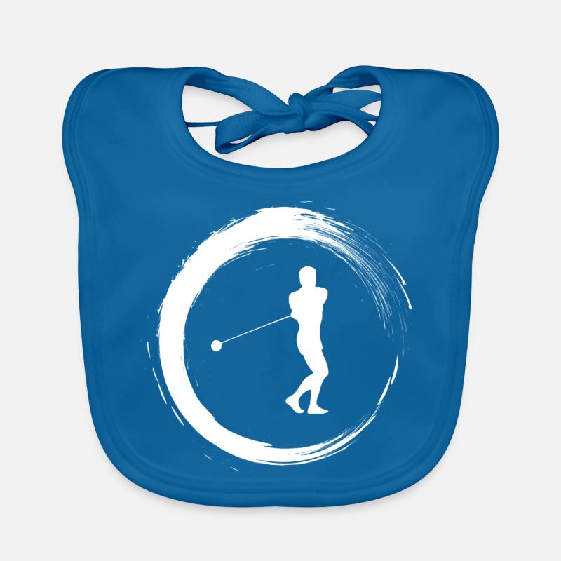 Lancer de marteau - Bavoir bio Bébé - bleu paon