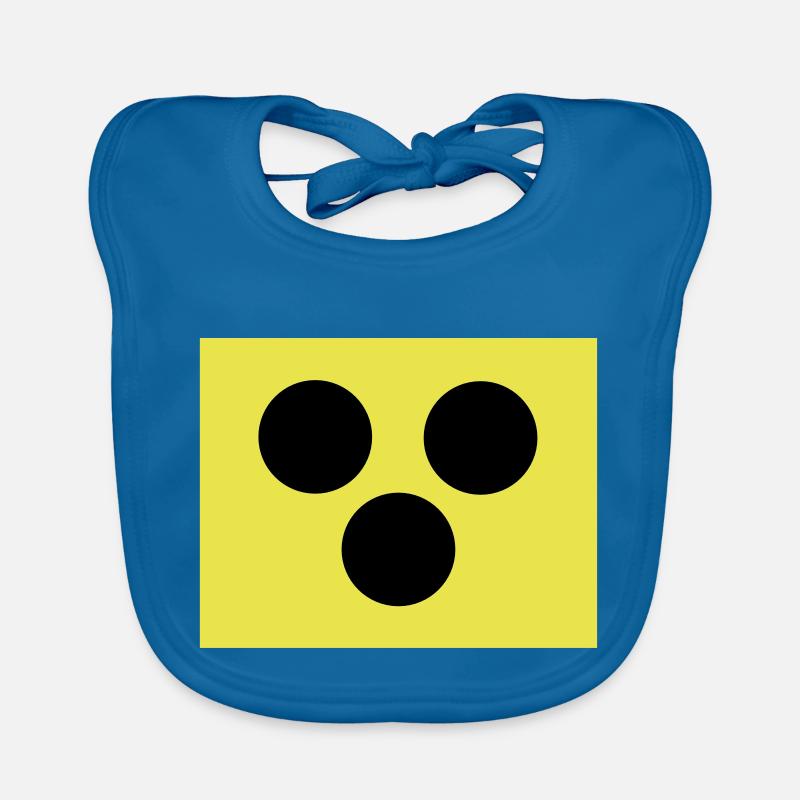 Blindenzeichen Armbinde Blind 2c - Baby Bio-Lätzchen - Pfauenblau