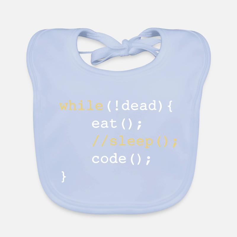 While dead - eat sleep code repeat if Coding Baby Bio-Lätzchen