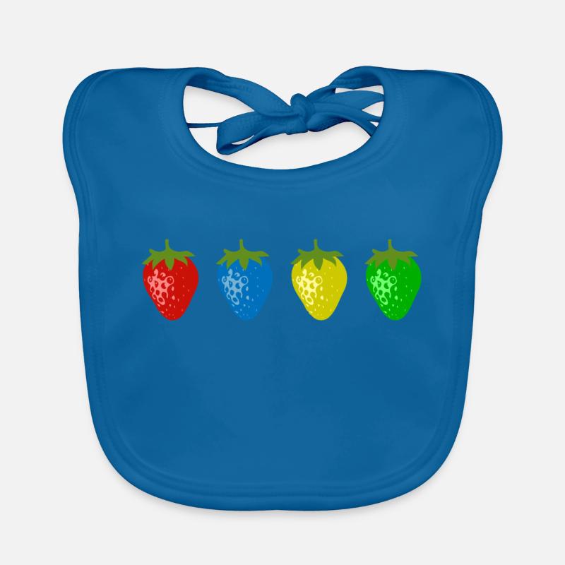 Bunte Erdbeeren Baby Bio-Lätzchen