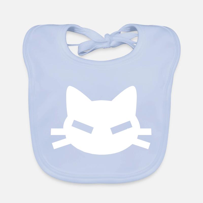 Cat with angular slit eyes Organic Baby Bibs