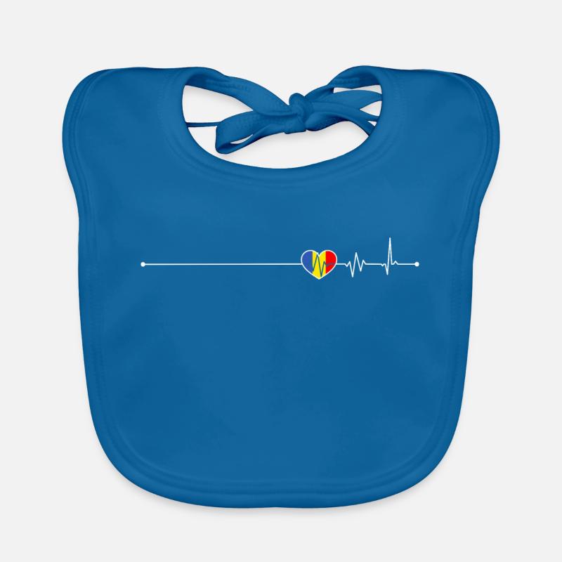 Heartbeat Rumänien Flagge Baby Bio-Lätzchen