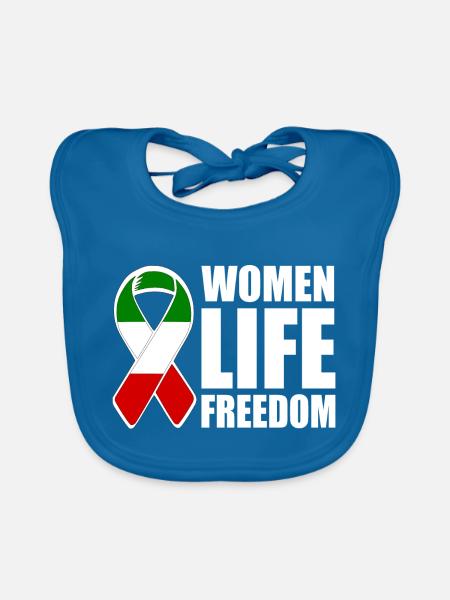 Women life freedom - Bavoir bio Bébé - bleu paon - Devant