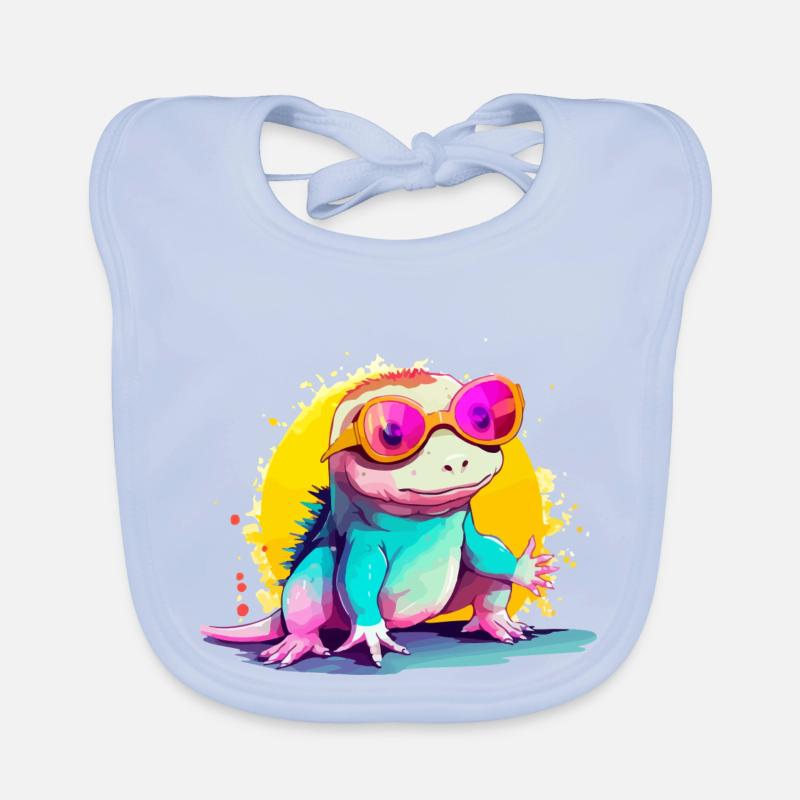 Mino, der axolotl mit der Brille Baby Bio-Lätzchen