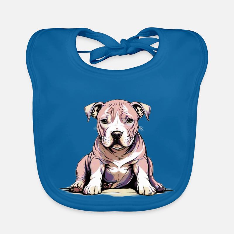 Pitbul Welpe Baby Bio-Lätzchen