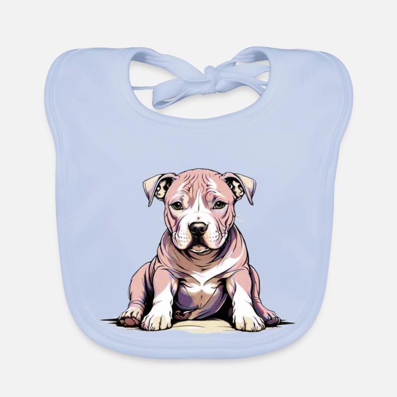 Pitbul Welpe Baby Bio-Lätzchen