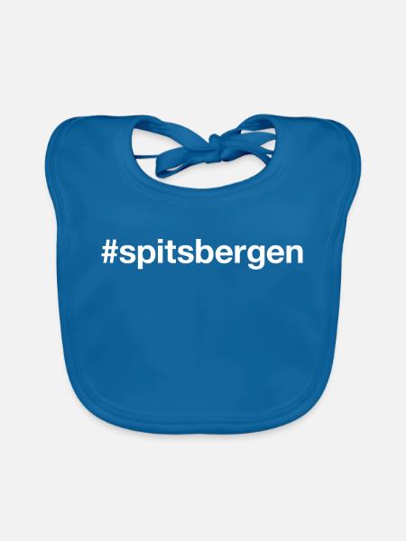 SPITSBERGEN Norvège Norge Norwegen - Bavoir bio Bébé - bleu paon - Devant