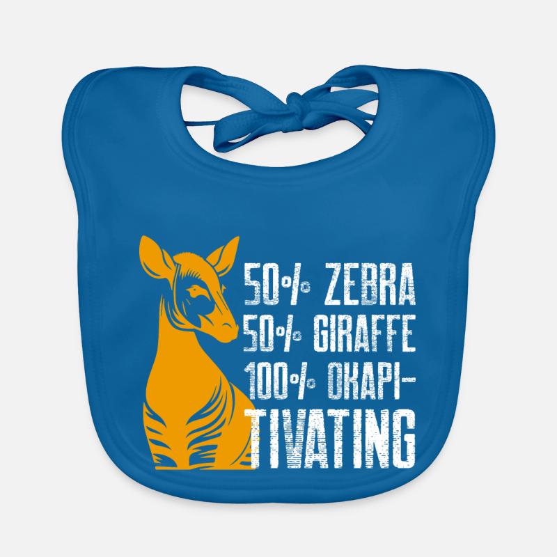 50 per cent zebra 50 giraffe 100 okapitivating Organic Baby Bibs