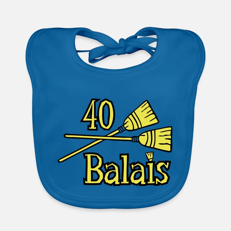 40 balais ans anniversaire - Bavoir bio Bébé - bleu paon
